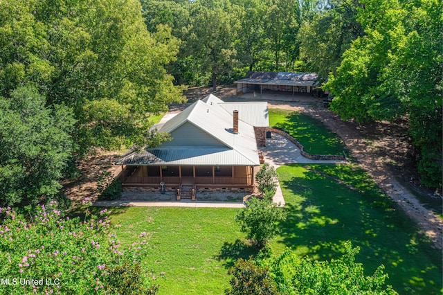 4005 Warriors Trl, Vicksburg, MS 39180 - aerial view of property and surrounding area with a forest