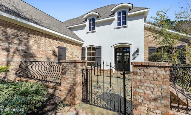 exterior space featuring french doors