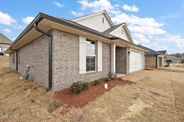 view of home's exterior with a garage