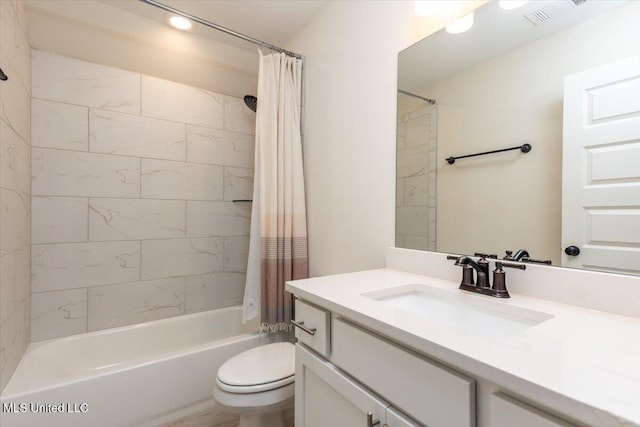 13604 Live Oak Loop, Olive Branch, MS 38654 - bathroom featuring toilet, shower / bath combination with curtain, and vanity