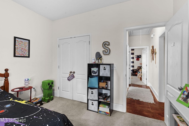 115 Deer Creek Cv, Madison, MS 39110 - bedroom featuring attic access, carpet floors, and baseboards
