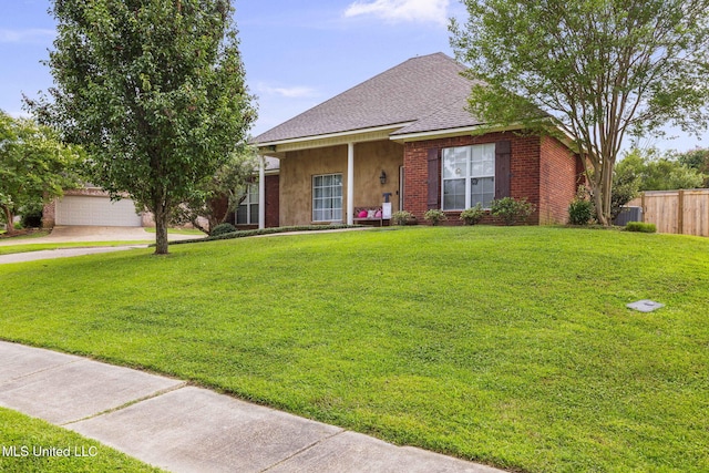 115 Deer Creek Cv, Madison, MS 39110 - view of front of house featuring a shingled roof, central air condition unit, and brick siding