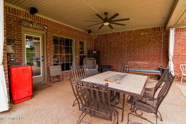 view of patio / terrace featuring ceiling fan