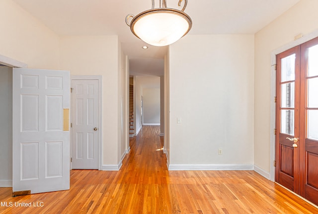 foyer featuring light wood-type flooring