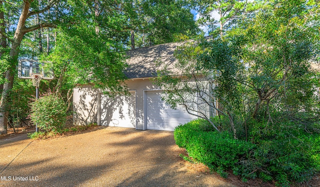 view of garage