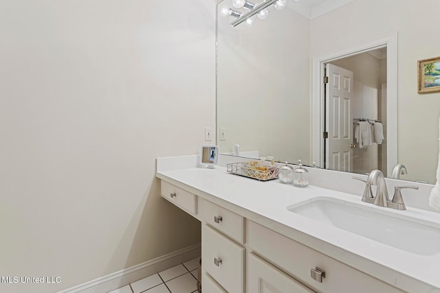 bathroom featuring vanity and tile patterned floors