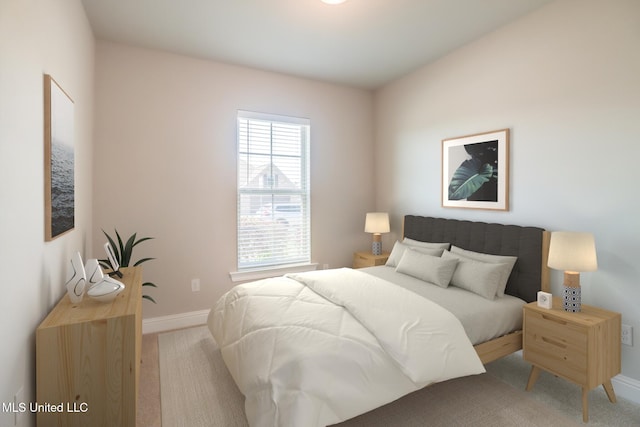 bedroom featuring baseboards and carpet flooring