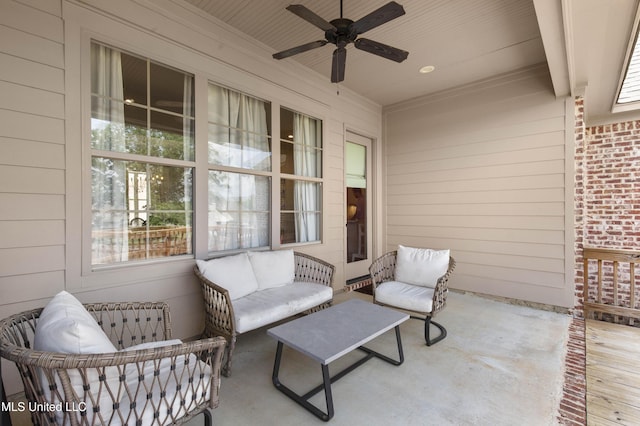 212 Ashbury Cv, Canton, MS 39046 - view of patio featuring an outdoor hangout area and a ceiling fan