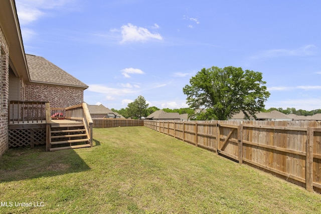 212 Ashbury Cv, Canton, MS 39046 - view of yard featuring a fenced backyard and a deck