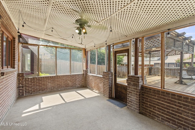316 Meadow Creek Pl, Jackson, MS 39211 - unfurnished sunroom featuring a ceiling fan