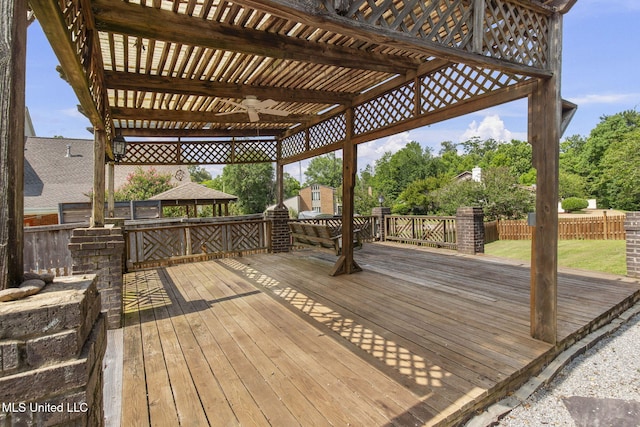 316 Meadow Creek Pl, Jackson, MS 39211 - wooden terrace with a pergola