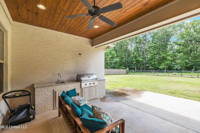 413 Miles Cv, Brandon, MS 39047 - view of patio with a sink and a ceiling fan