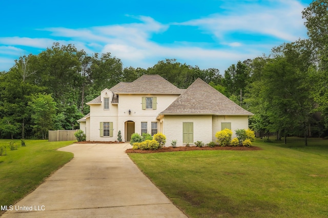 413 Miles Cv, Brandon, MS 39047 - view of front facade with concrete driveway, a front yard, and roof with shingles