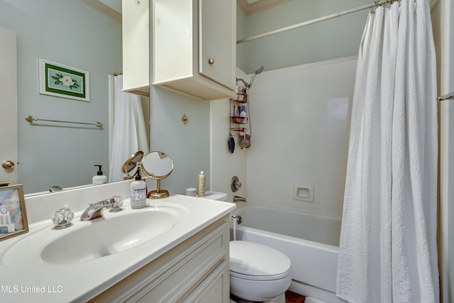 221 Boxwood Cir, Brandon, MS 39047 - bathroom featuring vanity, toilet, and shower / bath combo