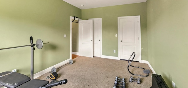 exercise area with carpet