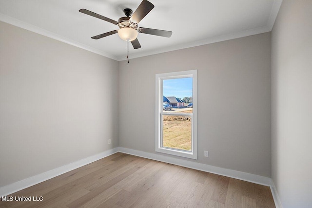 840 Glenwild Cir, Canton, MS 39046 - unfurnished room with wood finished floors, ornamental molding, baseboards, and ceiling fan