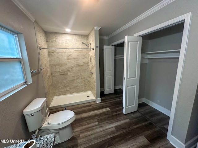 1630 Hollywood Blvd, Biloxi, MS 39531 - full bath featuring a stall shower, crown molding, and wood finished floors