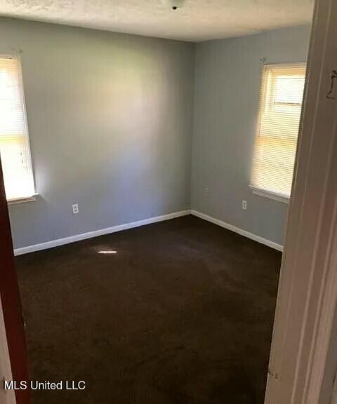 empty room with dark carpet