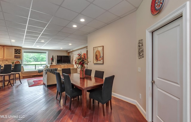 904 Northwood Cir, Brandon, MS 39047 - dining area with recessed lighting, dark wood finished floors, and baseboards
