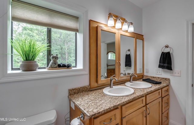 904 Northwood Cir, Brandon, MS 39047 - bathroom featuring plenty of natural light, toilet, and vanity