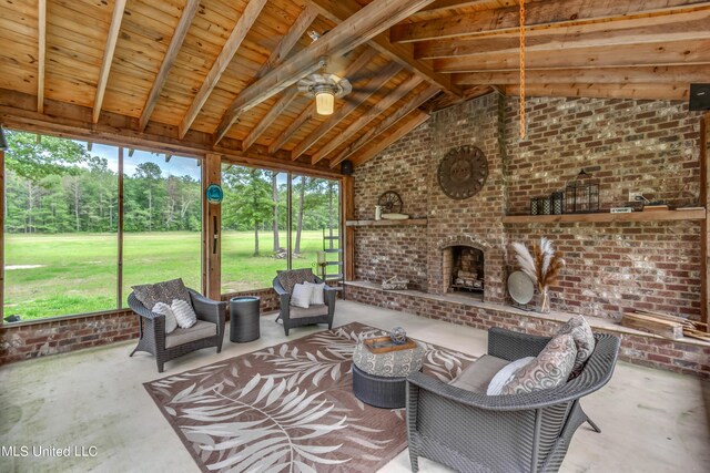904 Northwood Cir, Brandon, MS 39047 - view of patio with an outdoor brick fireplace