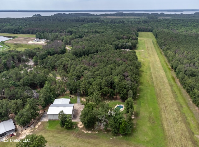 904 Northwood Cir, Brandon, MS 39047 - birds eye view of property featuring a wooded view and a water view