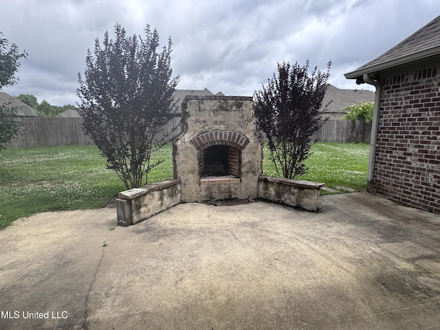 515 Belle Oak Pl, Brandon, MS 39042 - view of patio featuring an outdoor stone fireplace