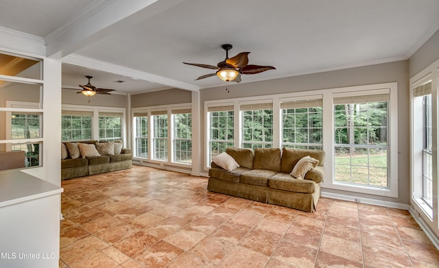 1597 Old Lake Rd, Brandon, MS 39042 - sunroom with ornamental molding