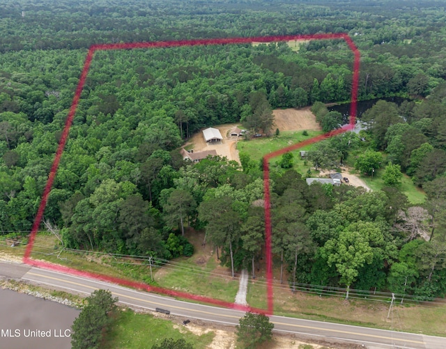 1597 Old Lake Rd, Brandon, MS 39042 - view of property location with a heavily wooded area and property parcel outlined