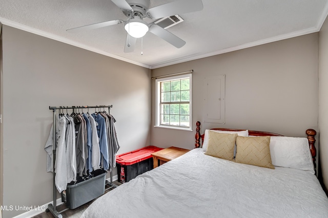 1597 Old Lake Rd, Brandon, MS 39042 - bedroom featuring crown molding, baseboards, ceiling fan, and wood finished floors
