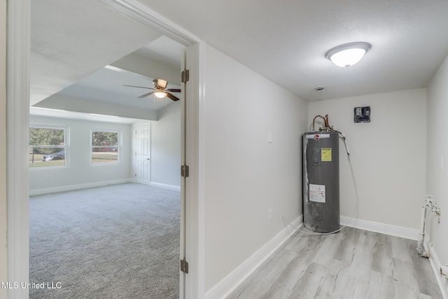 utility room with electric water heater