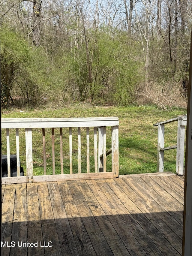 deck with a lawn