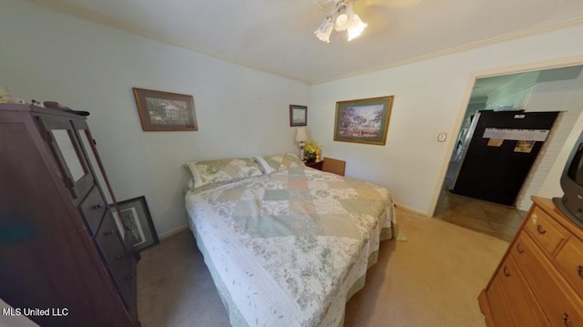 269 Weecama Dr, Ferriday, LA 71334 - bedroom featuring light colored carpet, baseboards, and crown molding