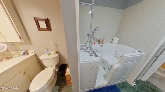269 Weecama Dr, Ferriday, LA 71334 - bathroom featuring a shower, a whirlpool tub, vanity, and toilet
