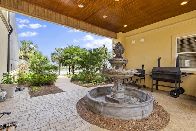 view of patio with area for grilling