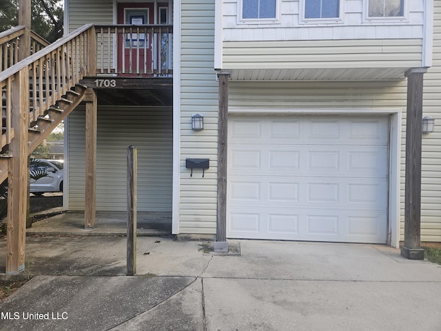 view of garage