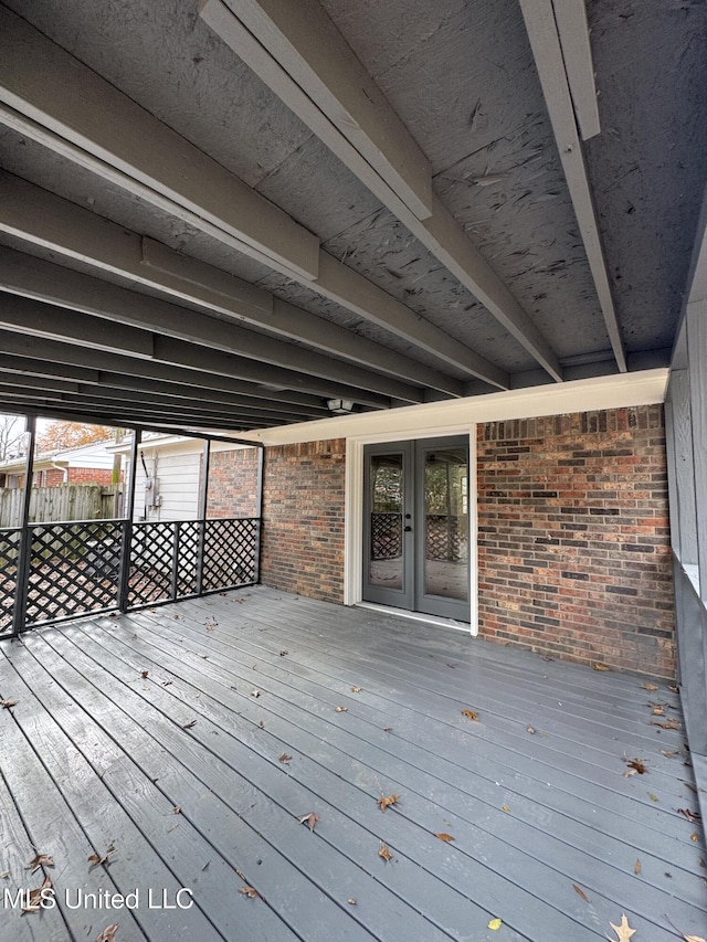 deck with french doors