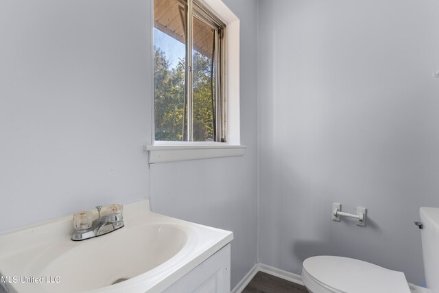 bathroom featuring toilet and vanity