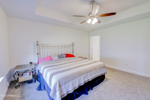 bedroom with carpet flooring and ceiling fan