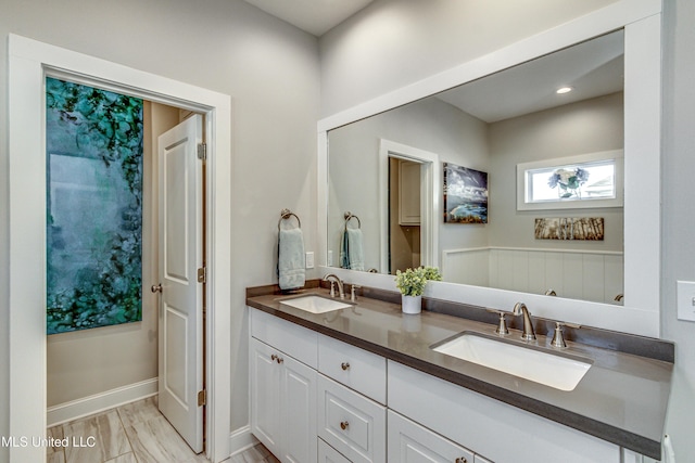 bathroom featuring vanity