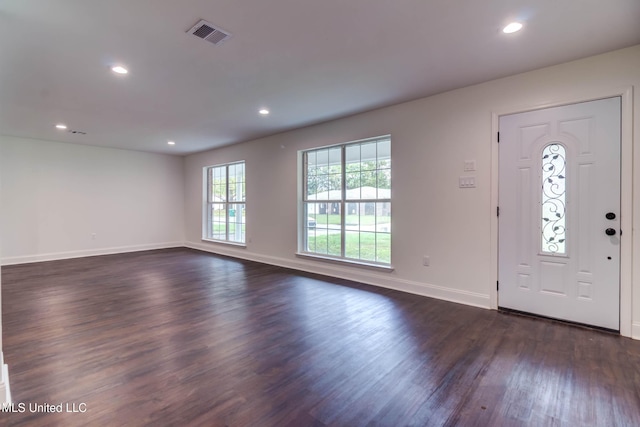 12394 Cypress Dr, Gulfport, MS 39503 - foyer featuring dark wood-style flooring, baseboards, and recessed lighting