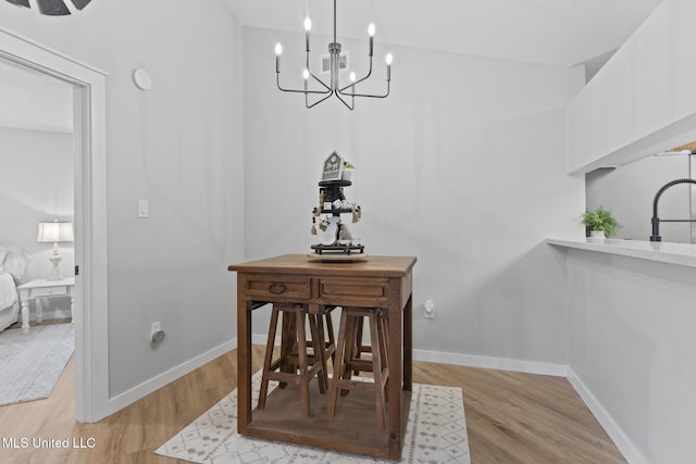 dining room featuring light hardwood / wood-style floors