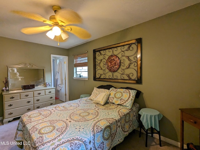 3607 Pentagon Dr, Pascagoula, MS 39581 - carpeted bedroom with baseboards and a ceiling fan
