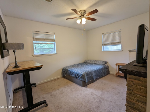 3607 Pentagon Dr, Pascagoula, MS 39581 - bedroom featuring carpet flooring, baseboards, and a ceiling fan
