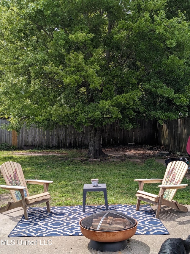 3607 Pentagon Dr, Pascagoula, MS 39581 - view of patio featuring a fire pit