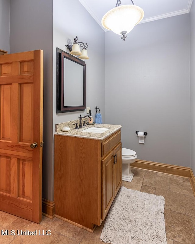 305 Creekbend Rd, Natchez, MS 39120 - bathroom featuring ornamental molding and vanity