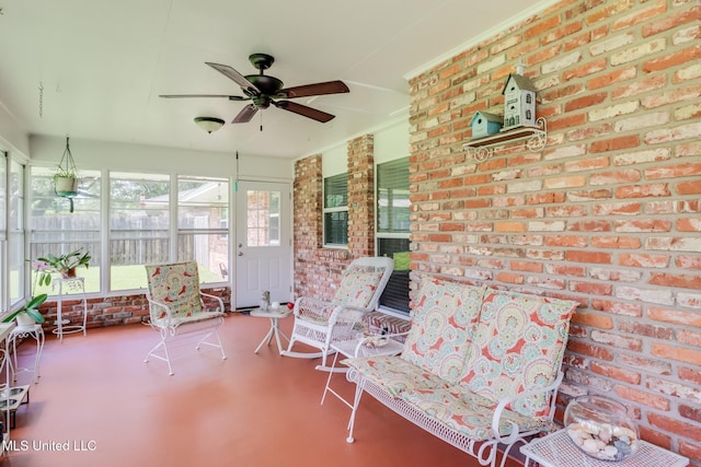 1 Partridge Pl, Long Beach, MS 39560 - sunroom / solarium with a ceiling fan