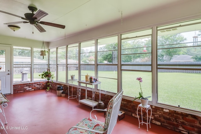 1 Partridge Pl, Long Beach, MS 39560 - sunroom / solarium featuring a ceiling fan