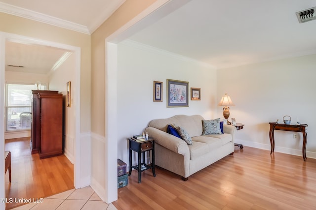 1 Partridge Pl, Long Beach, MS 39560 - living room featuring light wood finished floors, ornamental molding, and baseboards
