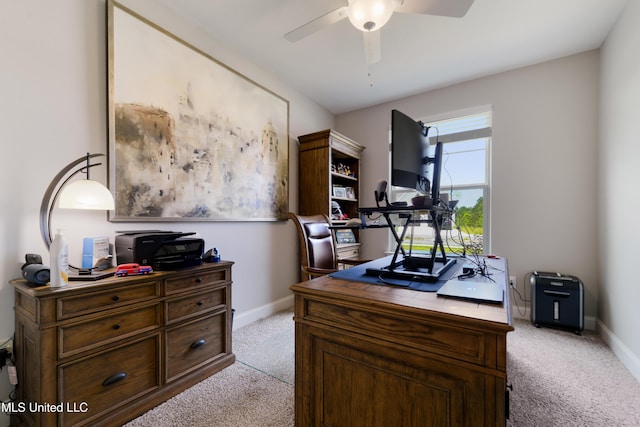 16872 W Landon Green Cir, Gulfport, MS 39503 - office with light colored carpet, a ceiling fan, and baseboards